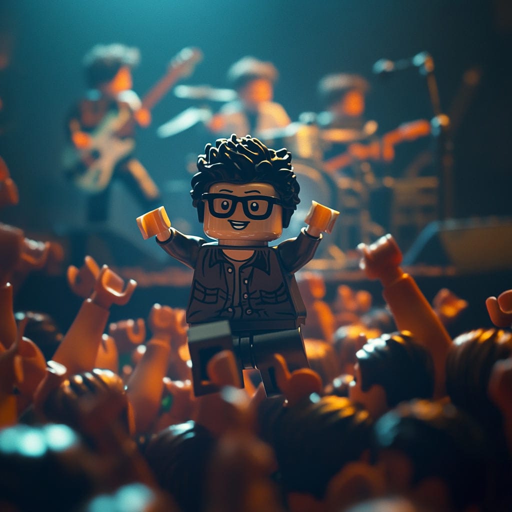 Lego figure at a rock concert